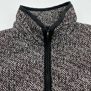 San Joy Herringbone Lightweight Zip-Up Quilted Vest Jacket Hiking Layering Small